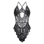 Lace Crotchless Lingerie Set