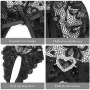 Lace Crotchless Lingerie Set