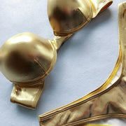 Glamour Radiance: Metallic Push-Up Bikini Set