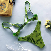 Glamour Radiance: Metallic Push-Up Bikini Set