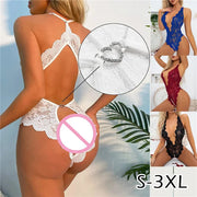 Lace Crotchless Lingerie Set
