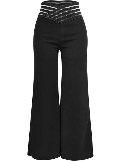 Sophisticated Mesh Flare Pants