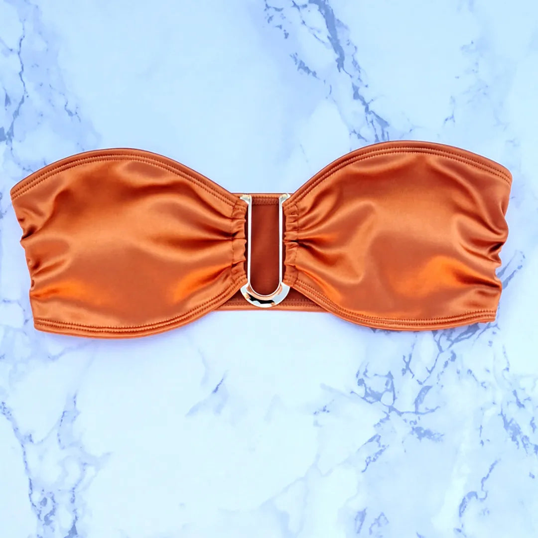 Chic Allure: New Strapless Bandeau Bikini Set 2023