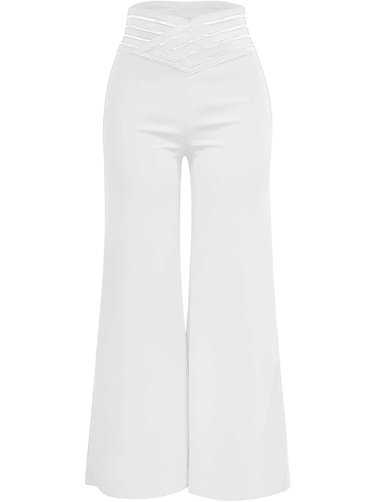 Sophisticated Mesh Flare Pants