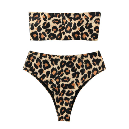 Safari Glamour: Leopard Print High Waist Bikini 2022