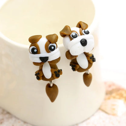 Adorable Cartoon Animal Earrings: Cute 3D Clay Designs for Girls of All Ages