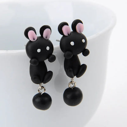 Adorable Cartoon Animal Earrings: Cute 3D Clay Designs for Girls of All Ages