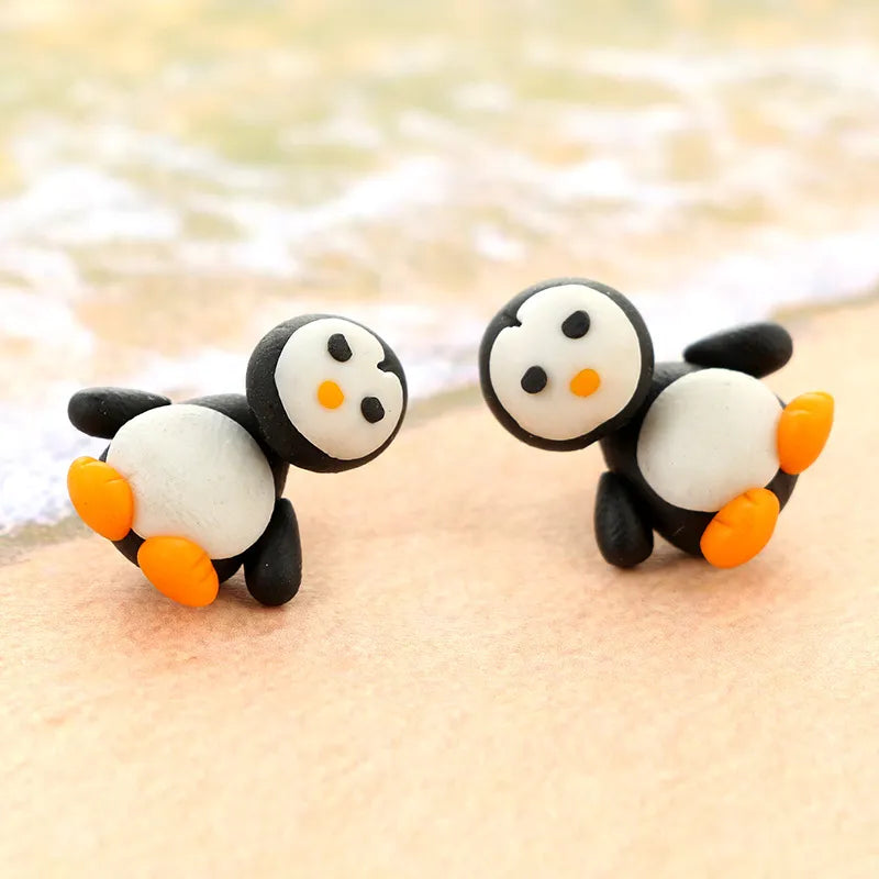 Adorable Cartoon Animal Earrings: Cute 3D Clay Designs for Girls of All Ages