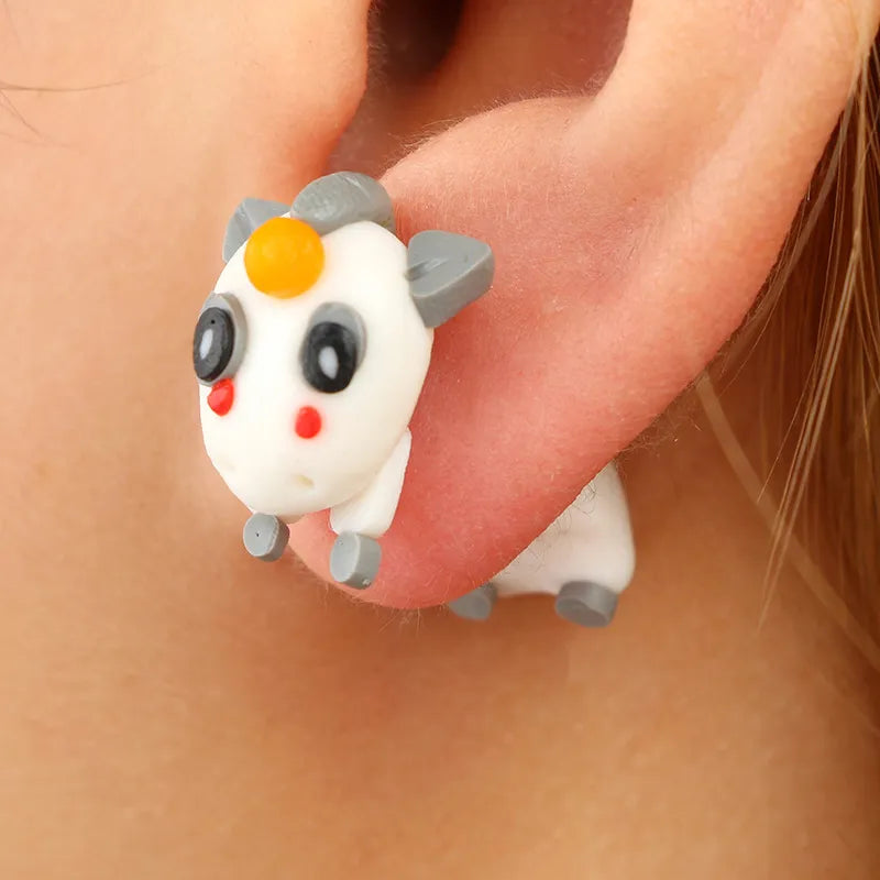 Adorable Cartoon Animal Earrings: Cute 3D Clay Designs for Girls of All Ages