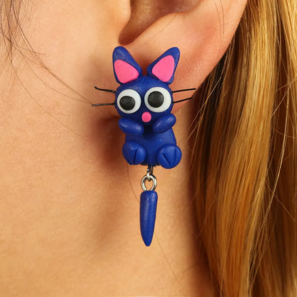 Adorable Cartoon Animal Earrings: Cute 3D Clay Designs for Girls of All Ages