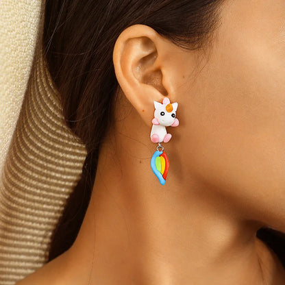 Adorable Cartoon Animal Earrings: Cute 3D Clay Designs for Girls of All Ages