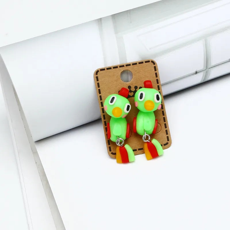 Adorable Cartoon Animal Earrings: Cute 3D Clay Designs for Girls of All Ages