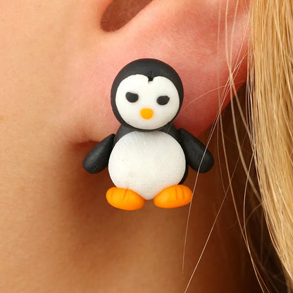 Adorable Cartoon Animal Earrings: Cute 3D Clay Designs for Girls of All Ages