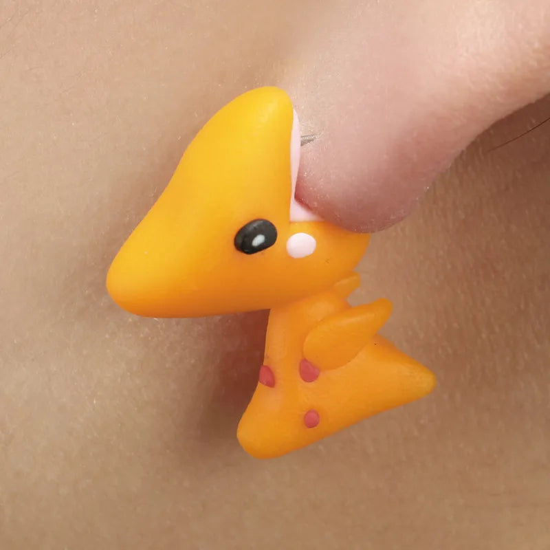 Adorable Cartoon Animal Earrings: Cute 3D Clay Designs for Girls of All Ages