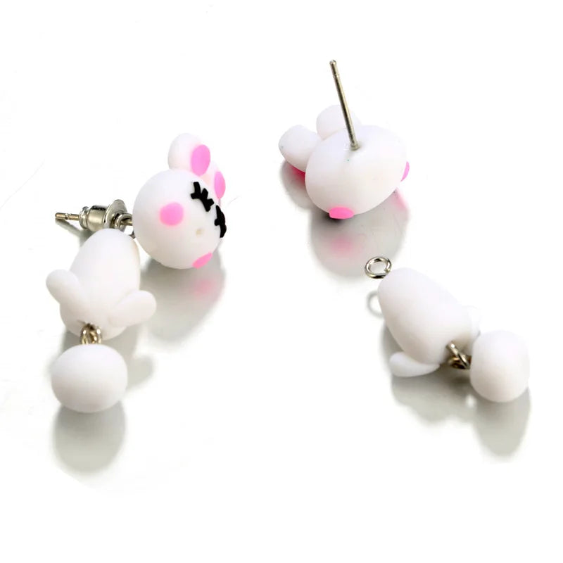 Adorable Cartoon Animal Earrings: Cute 3D Clay Designs for Girls of All Ages