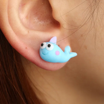 Adorable Cartoon Animal Earrings: Cute 3D Clay Designs for Girls of All Ages