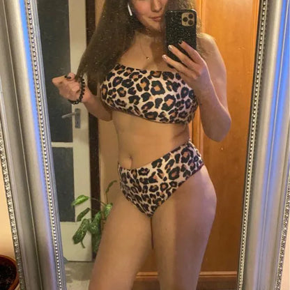 Safari Glamour: Leopard Print High Waist Bikini 2022