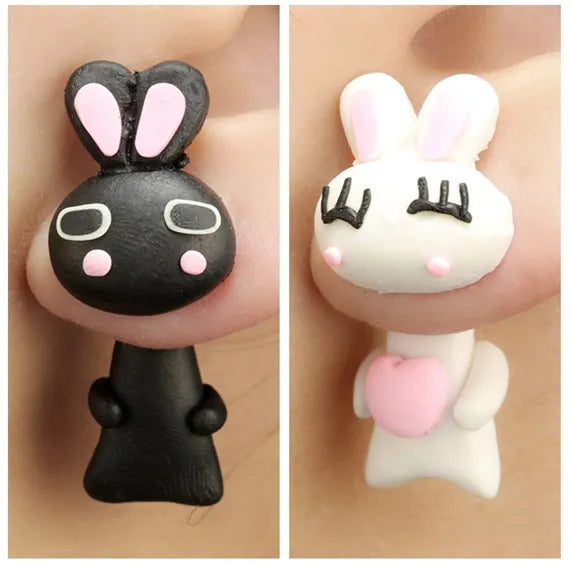 Adorable Cartoon Animal Earrings: Cute 3D Clay Designs for Girls of All Ages