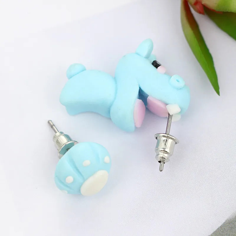 Adorable Cartoon Animal Earrings: Cute 3D Clay Designs for Girls of All Ages