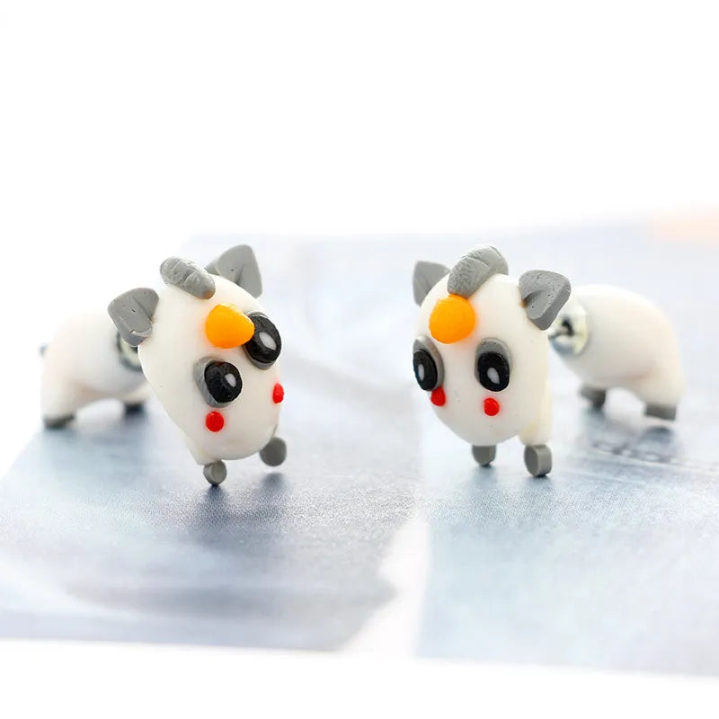 Adorable Cartoon Animal Earrings: Cute 3D Clay Designs for Girls of All Ages