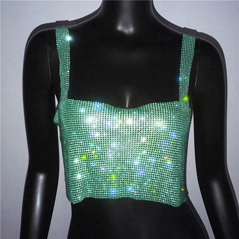 Dazzling Crystal Nightclub Crop Top 2023