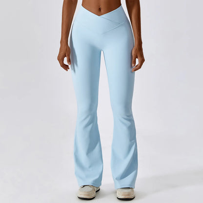 Elegance in Motion Flare Leggings - High Waist Wide Leg Pants