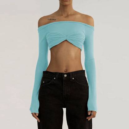 Mozision Mesh Elegance Crop Top - Stylish Short Knit Pullover