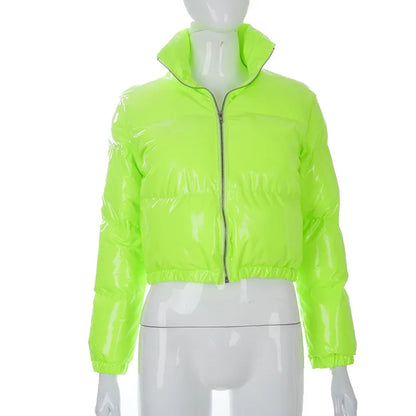 BUILDINGB Y2K Winter Glossy PU Jacket