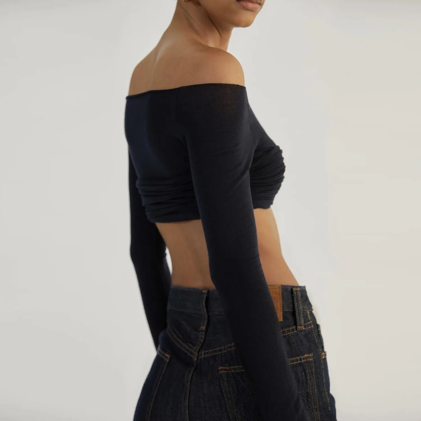 Mozision Mesh Elegance Crop Top - Stylish Short Knit Pullover