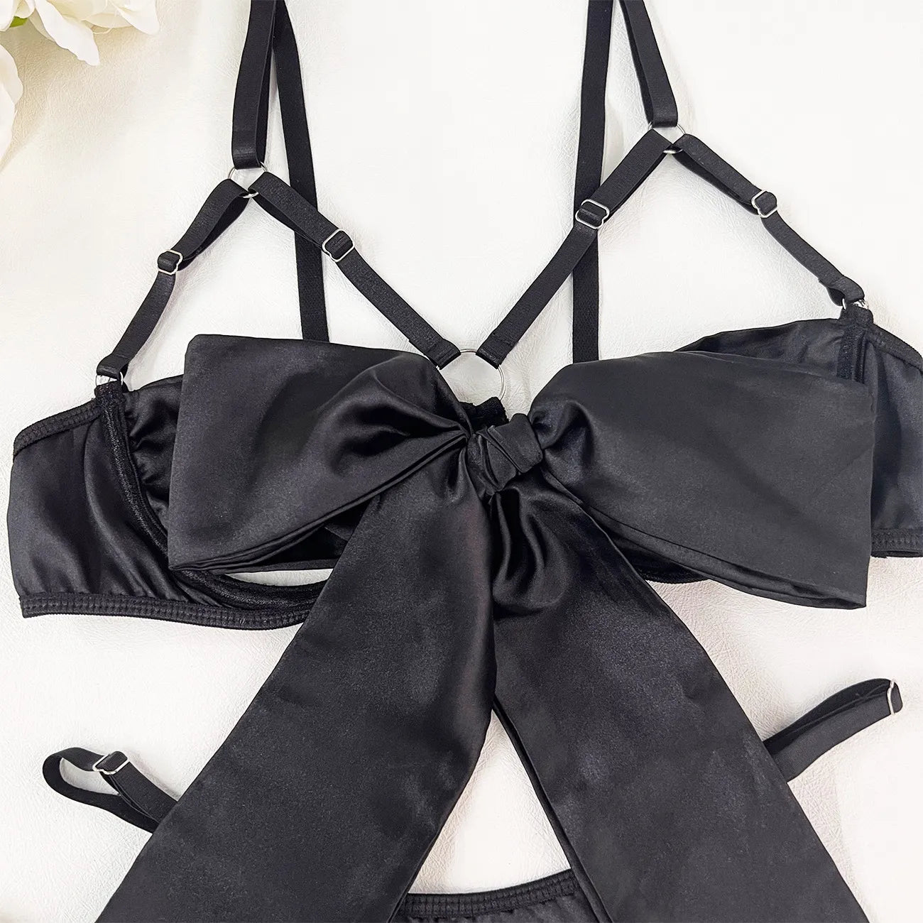 Yimunancy 3-Piece Bow Lingerie Set