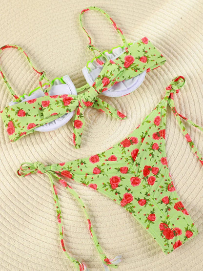 Chic Harmony: Solid Color Three-Piece Bikini Set 2023