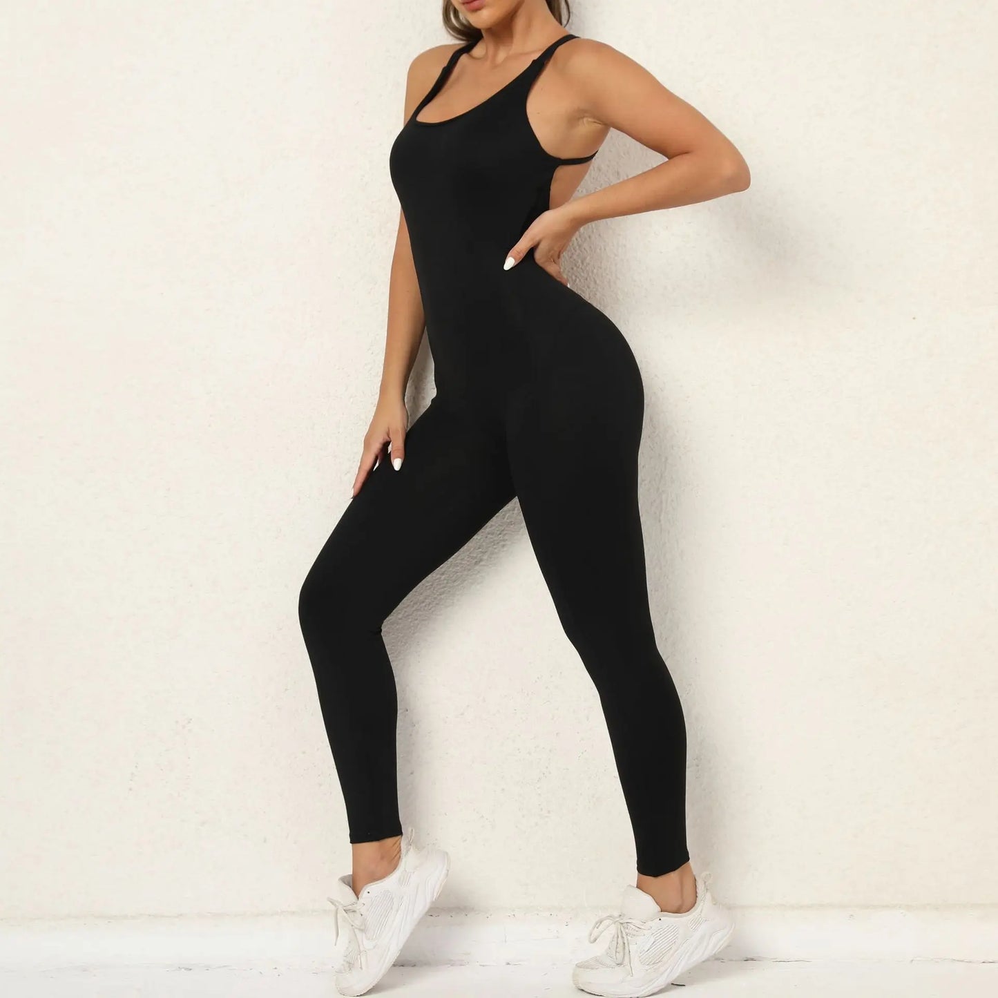 Active Elegance Jumpsuit - Yoga Gym Overalls