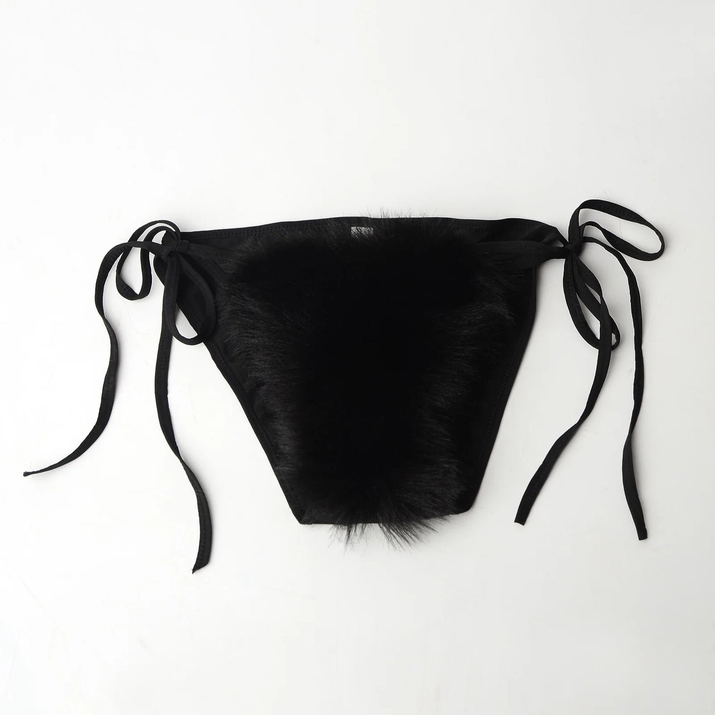 Luxurious Fur Elegance: New Solid Color Split Bikini