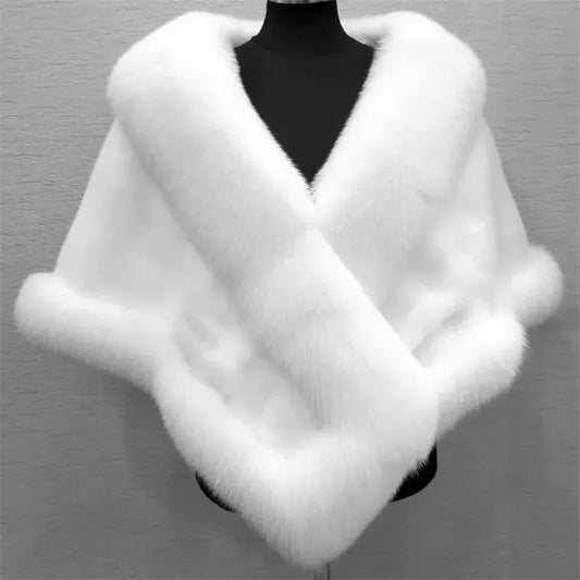 White Fur Shawl Jacket