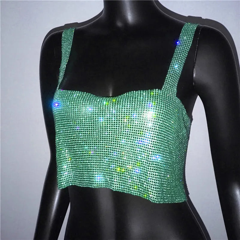 Dazzling Crystal Nightclub Crop Top 2023