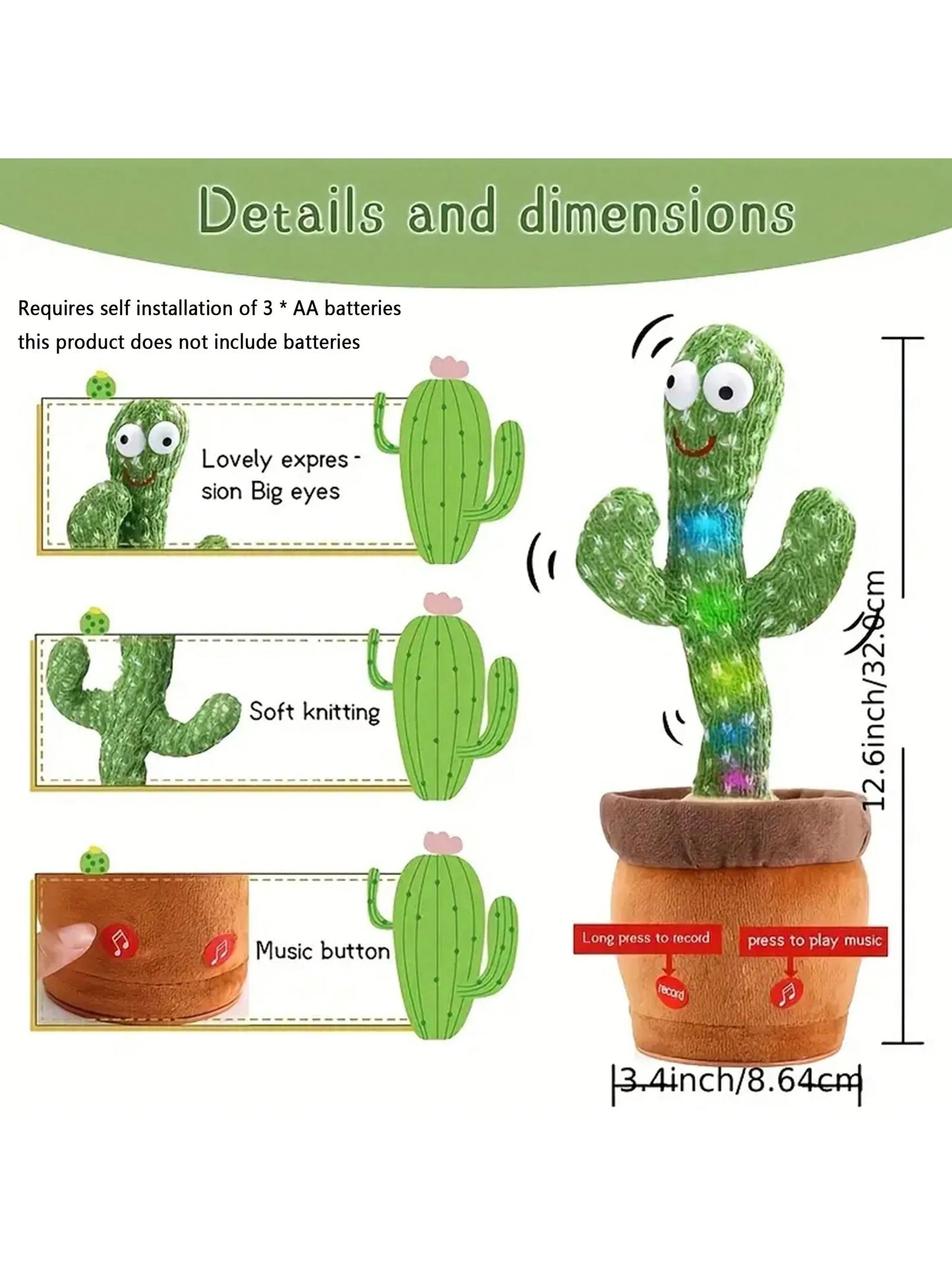 Interactive Dancing Cactus Toy: Singing, Mimicking, and Recording Fun