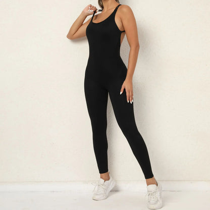 Active Elegance Jumpsuit - Yoga Gym Overalls