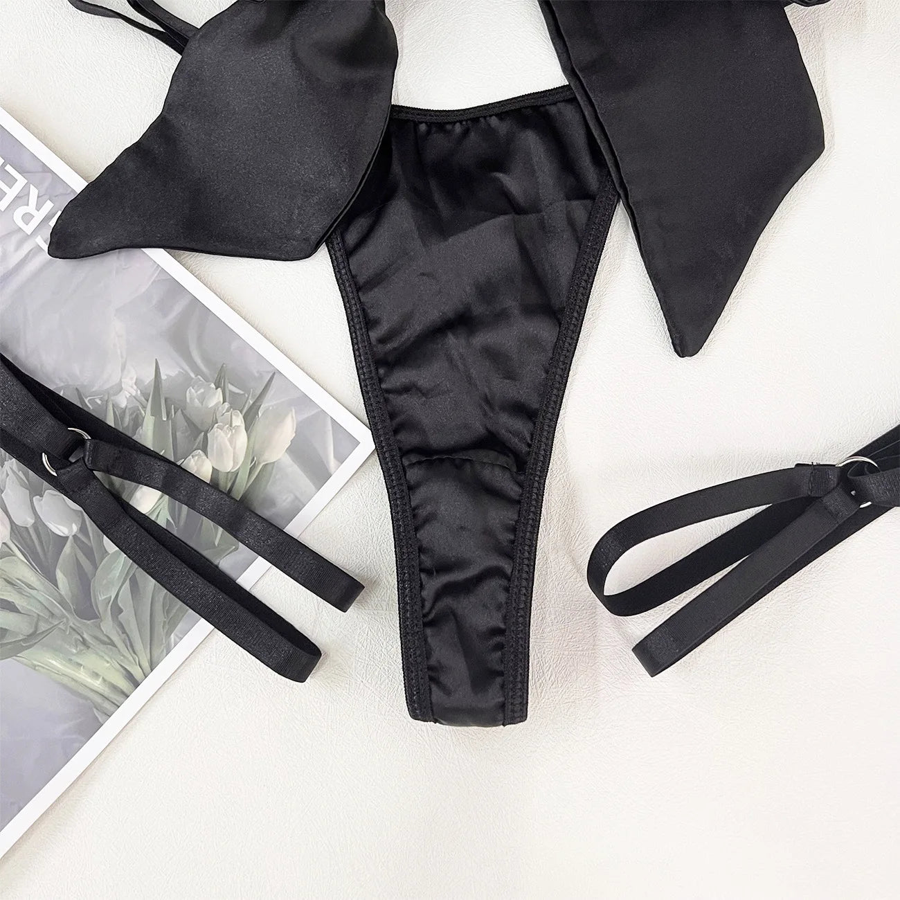 Yimunancy 3-Piece Bow Lingerie Set