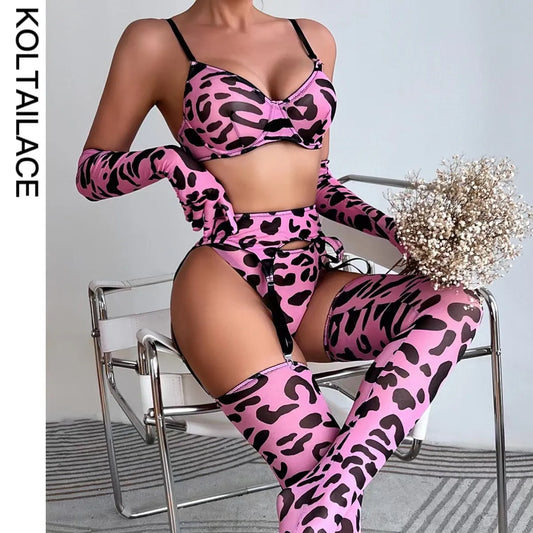 Koltailace Leopard Lingerie Set