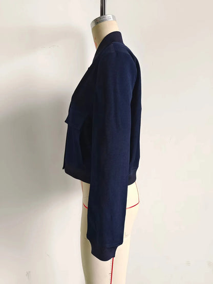 TRAFZA 2023 Vintage Slim Crop Jacket