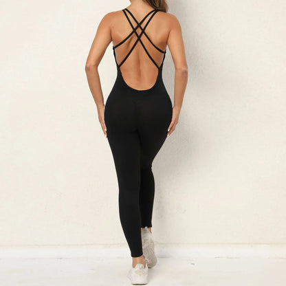 Active Elegance Jumpsuit - Yoga Gym Overalls