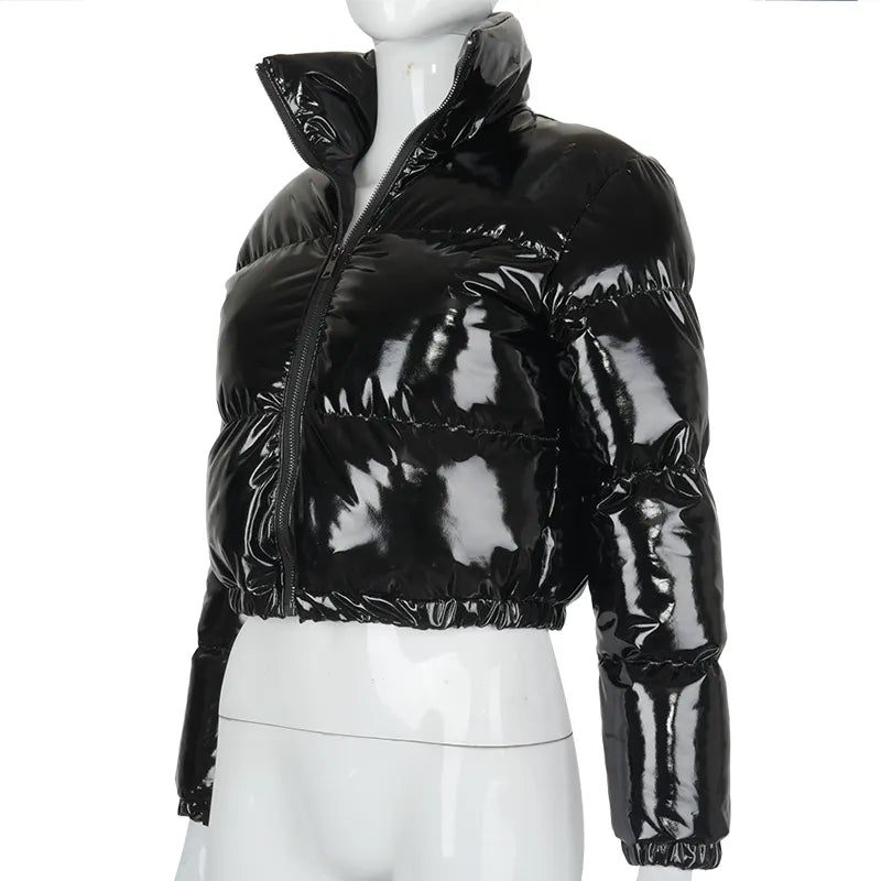 BUILDINGB Y2K Winter Glossy PU Jacket