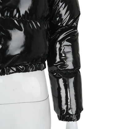 BUILDINGB Y2K Winter Glossy PU Jacket