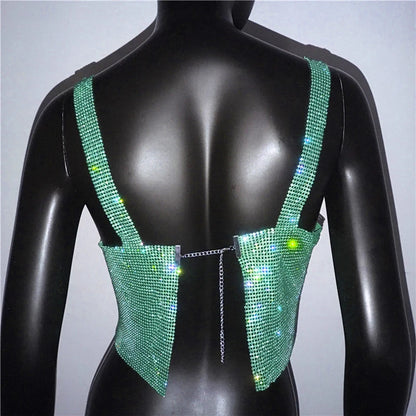 Dazzling Crystal Nightclub Crop Top 2023