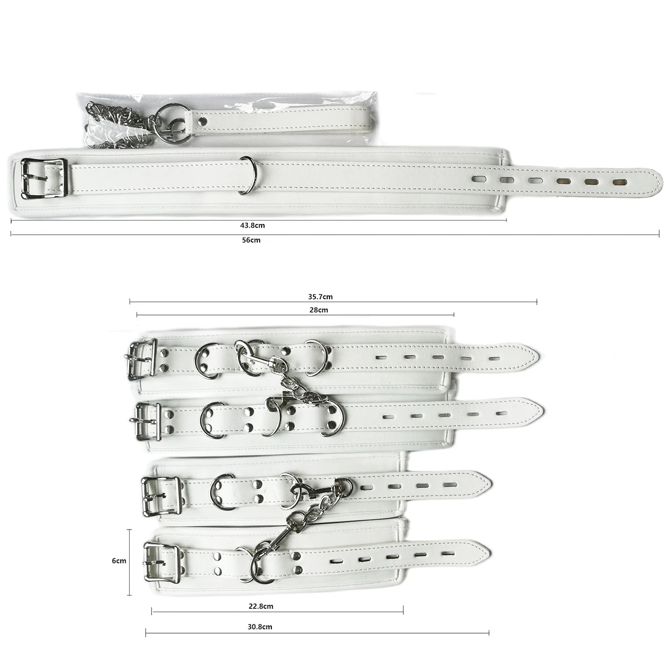 Thierry Luxury White Bondage Restraint Set