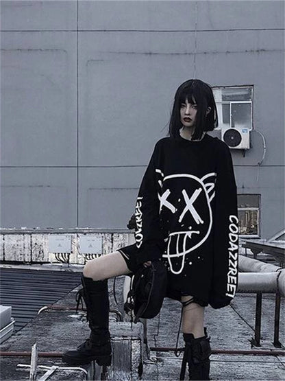 Harajuku Alt Emo Oversized Long Sleeve Tee