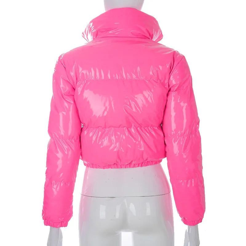 BUILDINGB Y2K Winter Glossy PU Jacket