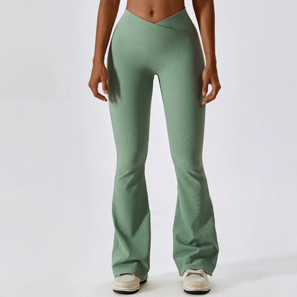 Elegance in Motion Flare Leggings - High Waist Wide Leg Pants