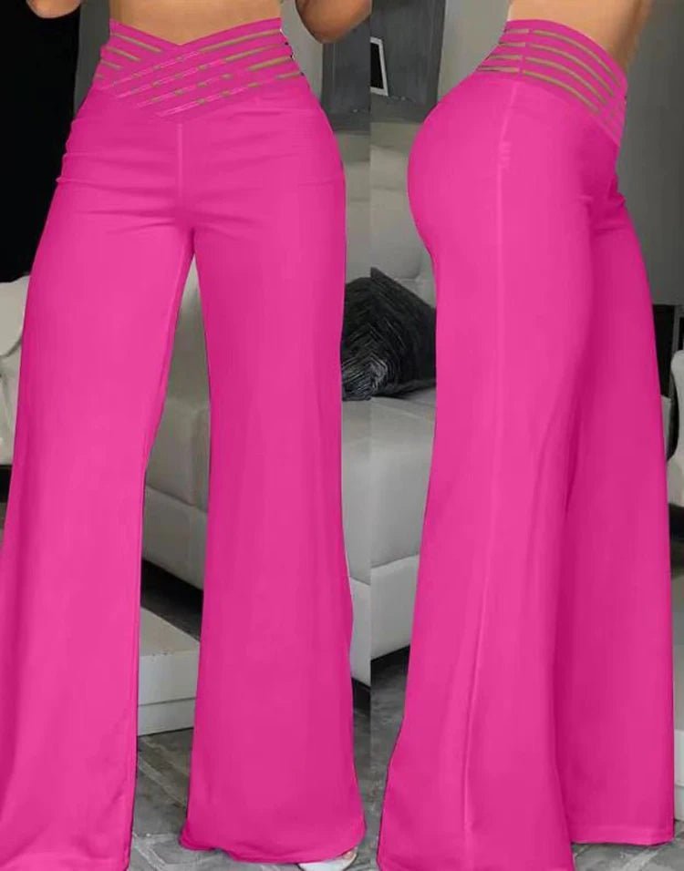 Sophisticated Mesh Flare Pants