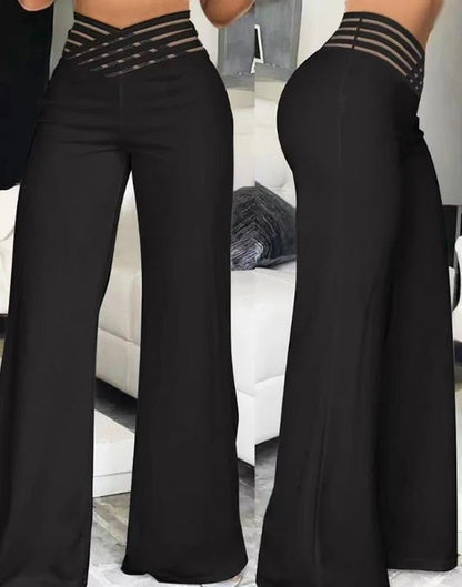 Sophisticated Mesh Flare Pants